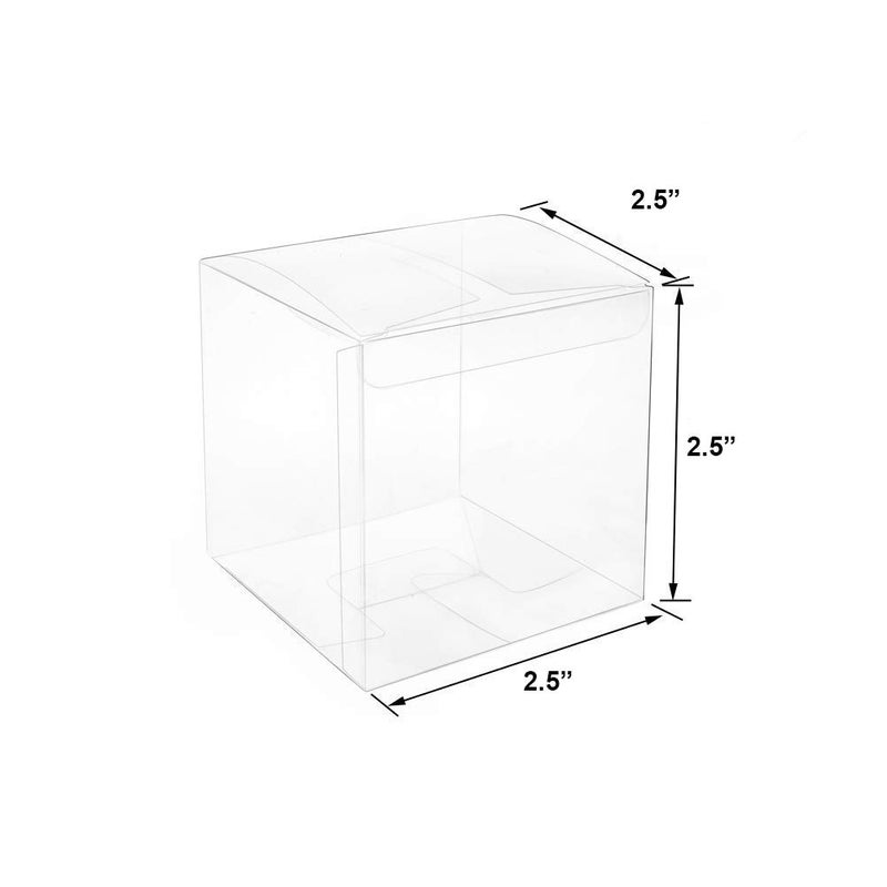 Mose Cafolo موس كافولو 50 قطعة 2.5x2.5x2.5 بوصة (6.35x6.35x6.35 سم) صناديق هدايا حلوى بلاستيكية شفافة سميكة من PVC مضادة للخدش لمناسبات العطلات وحفلات الزفاف - Image 4